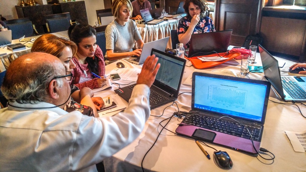 Roger Stern interacting with a group of MET Service staff and researchers in Riga, Latvia.